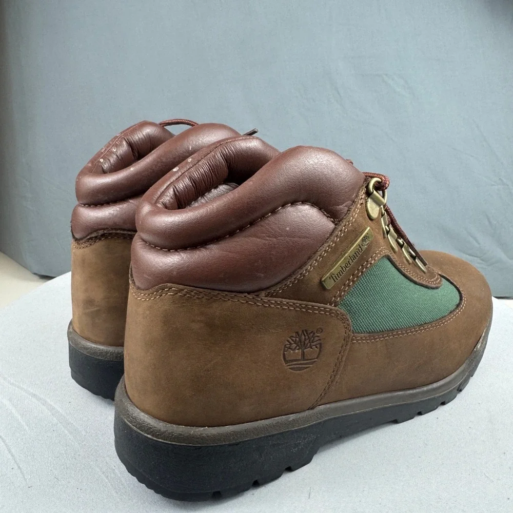 Timberland Field Boot Junior Big Kids Size 5.5 Brown Green Beef Broccoli 16937